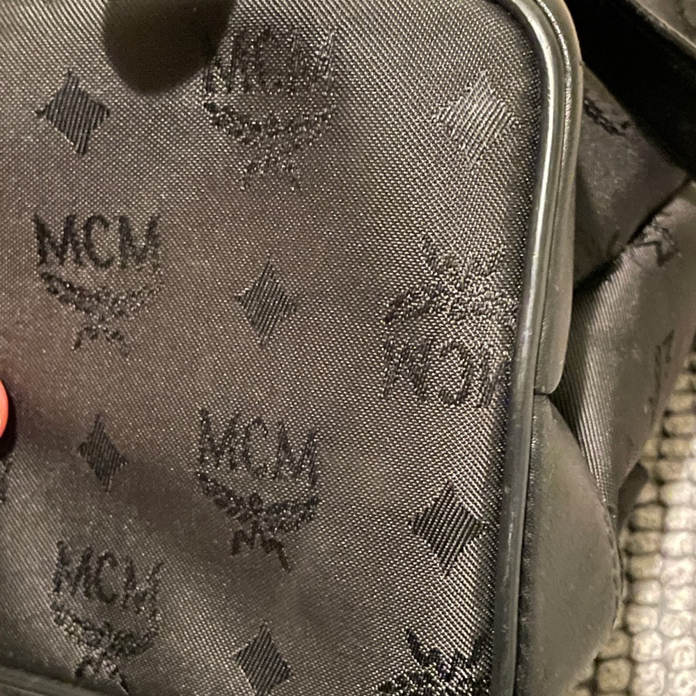 MCM Black Monogram Backpack with Gold-Tone Hardware - Picture 12 of 13